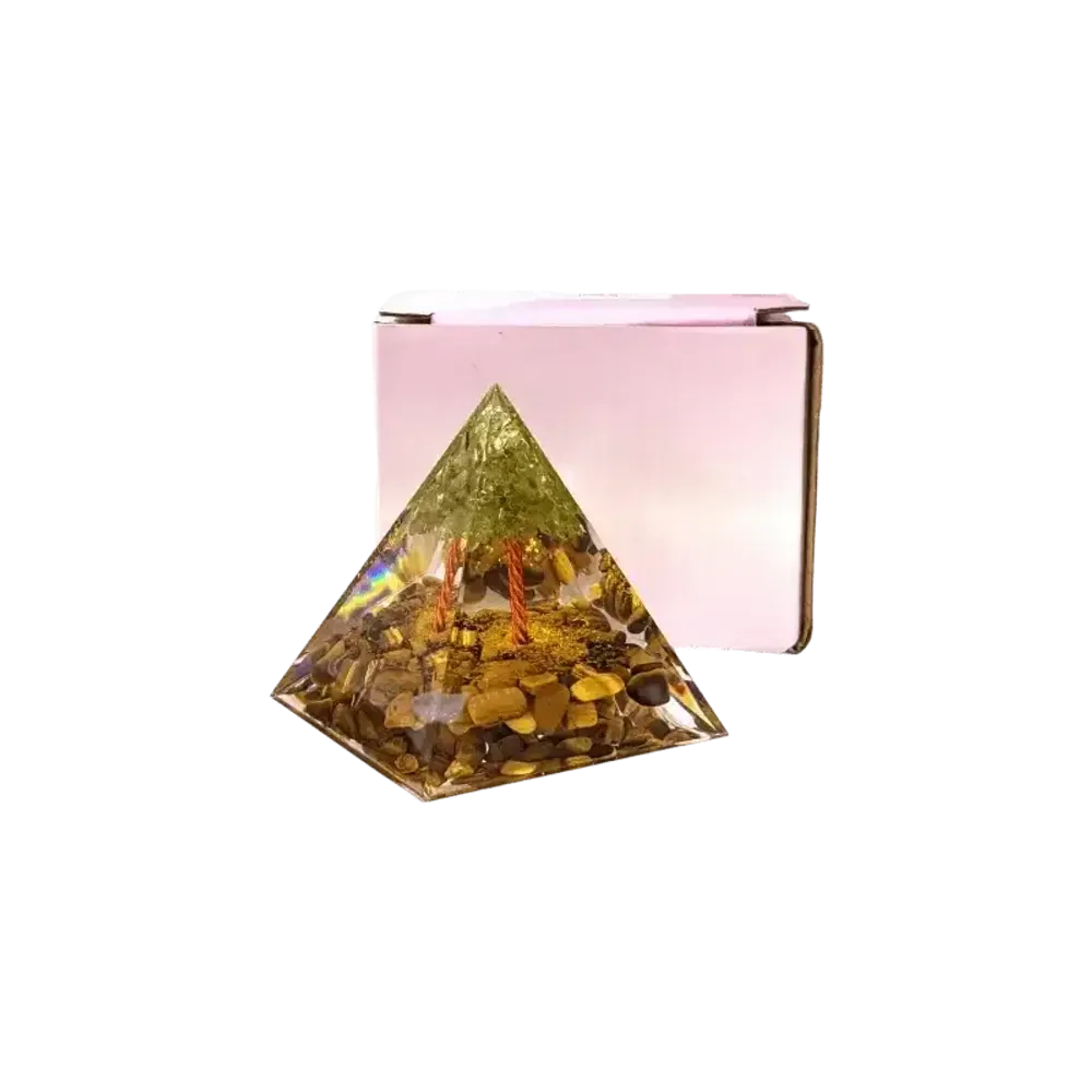 Jewelry - Orgonite Pyramid Tiger Eye & Peridot Tree of Life - ARABESK