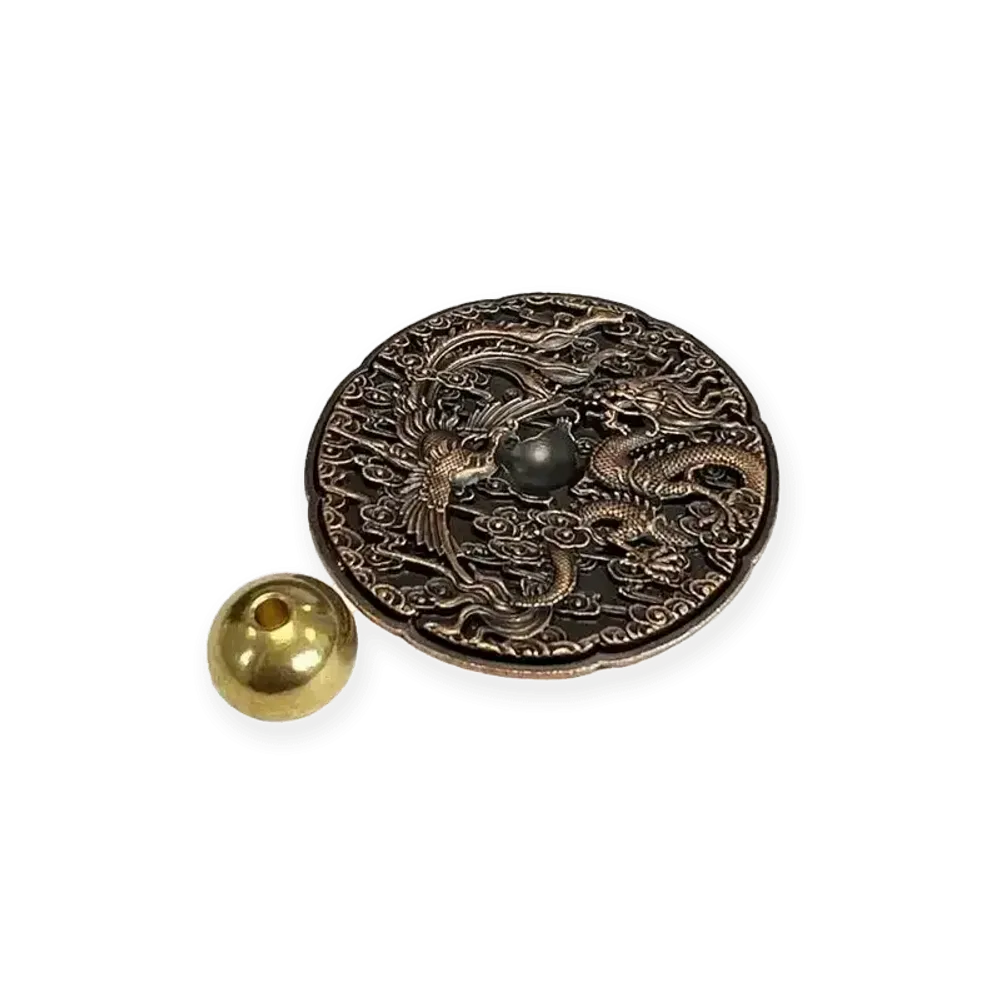 Scents - Dragon and Phoenix Metal Incense Holder - 5 cm - ARABESK