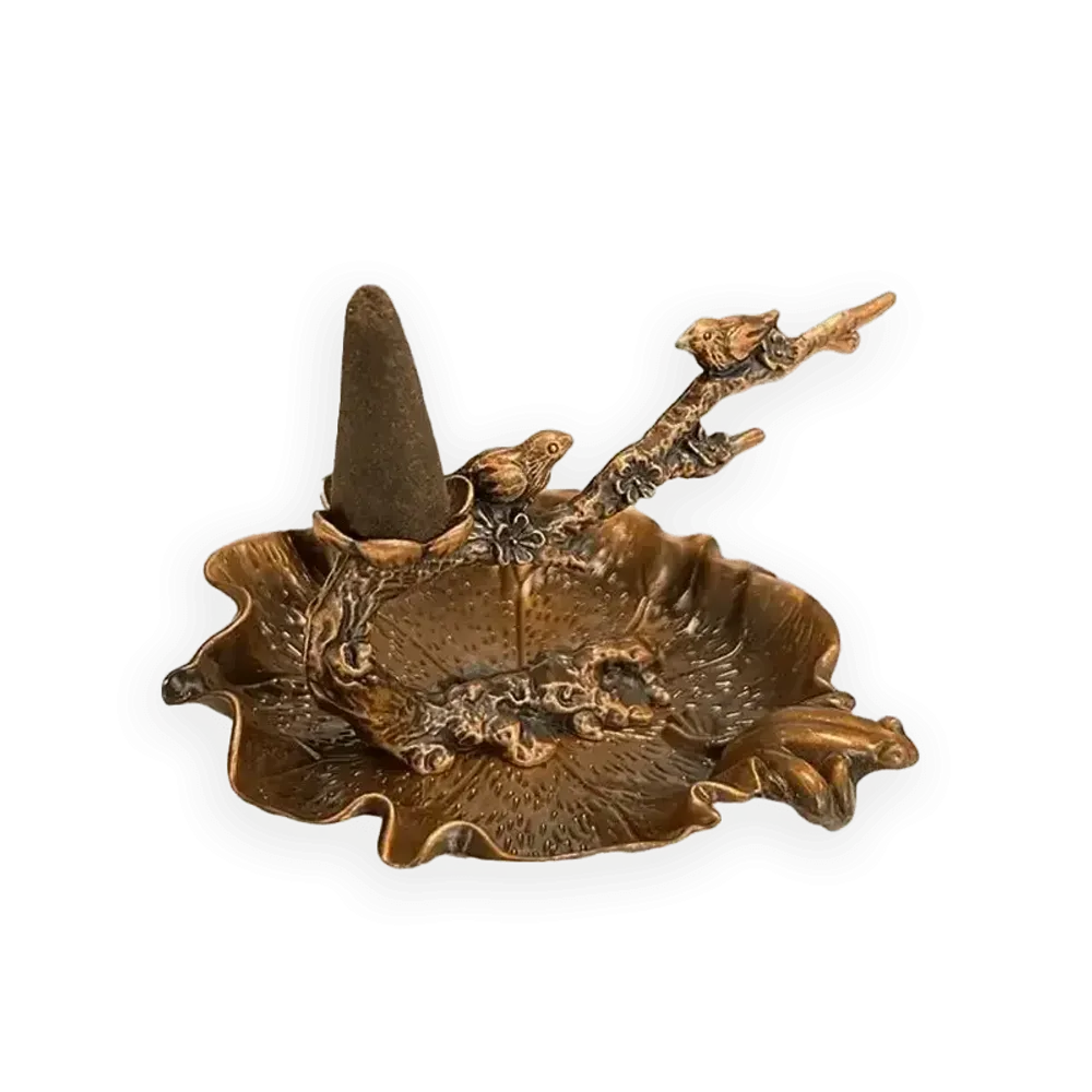 Scents - Incense Holder Backflow Metal Japanese Pond Frog Copper - ARABESK