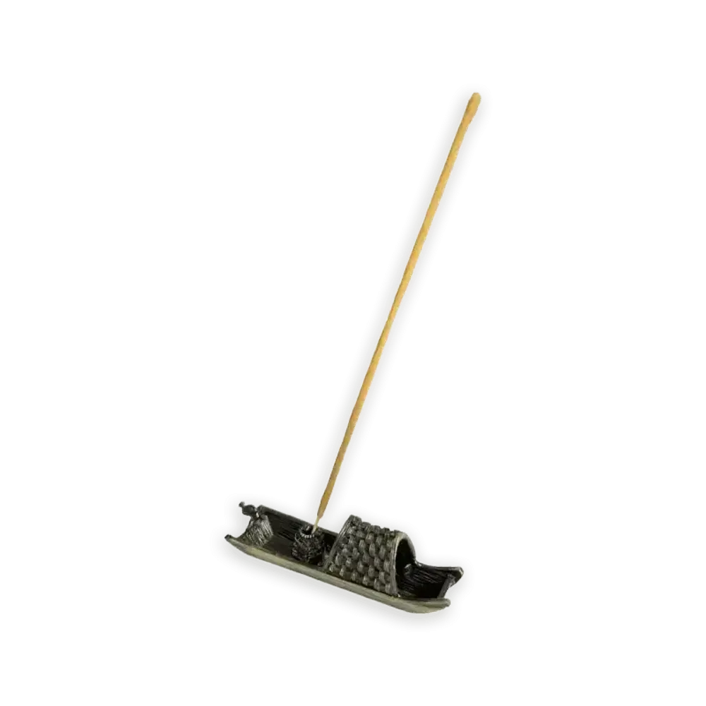 Senteurs - Porte Encens Métal Bateau Bronze 9.5 cm - ARABESK