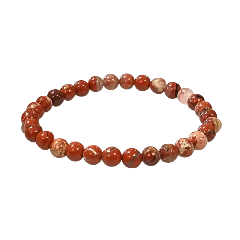 Bracelets - Bracelet Jaspe Rouge perles 6-7mm - ARABESK