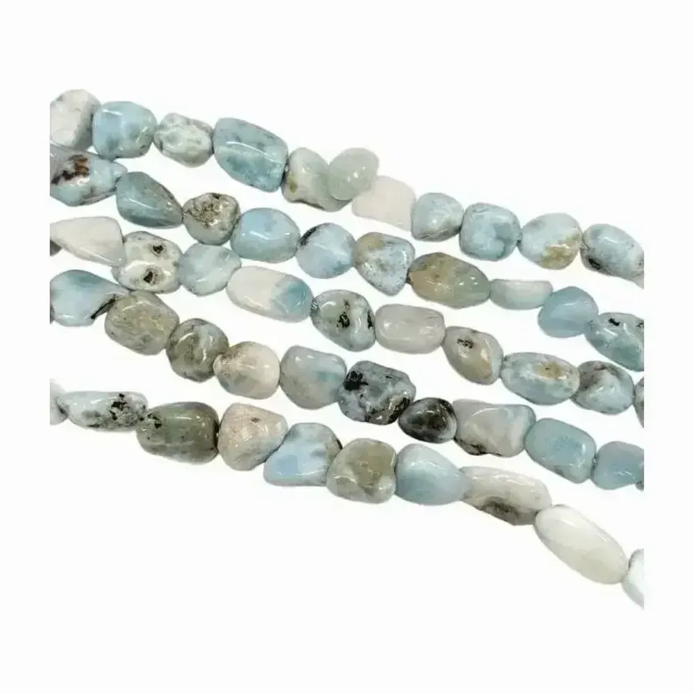 Jewelry - Larimar A Tumbled stones on wire 5-8mm 40cm - ARABESK