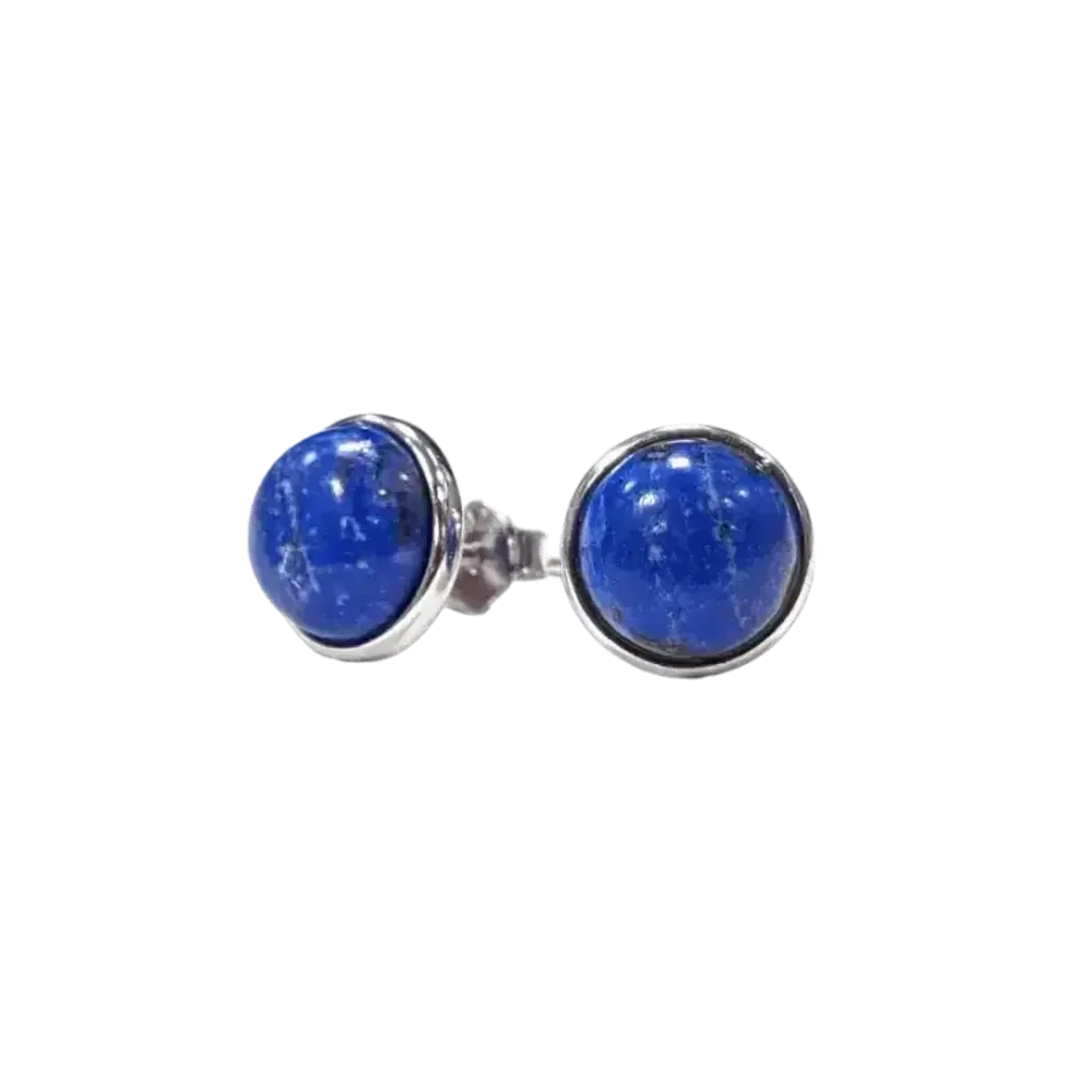 Jewelry - 925 Silver Lapis Lazuli AA Earrings 8mm - ARABESK