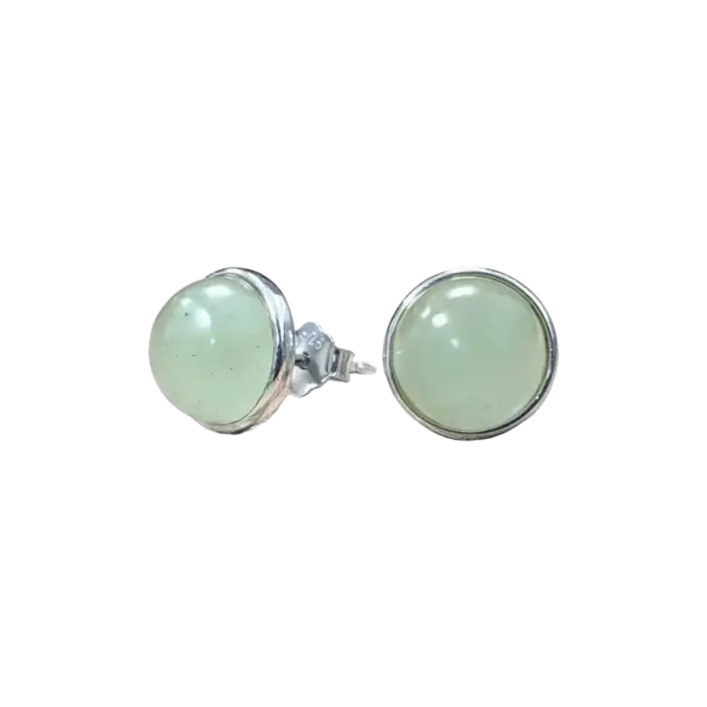 Bijoux - Boucles d'Oreilles Argent 925 Aventurine Verte A 8mm - ARABESK