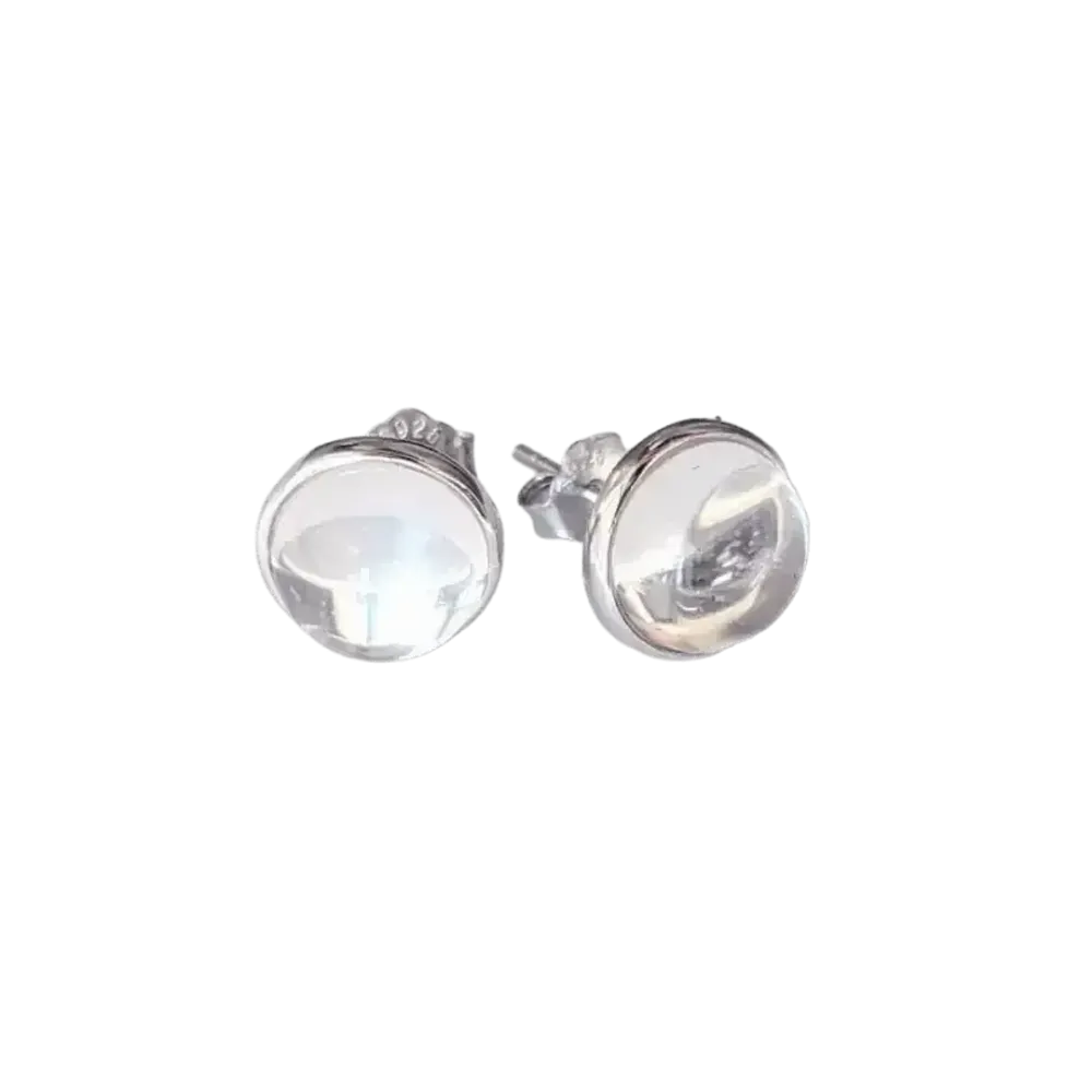 Bijoux - Boucles d'Oreilles Argent 925 Cristal de roche AA 8mm - ARABESK