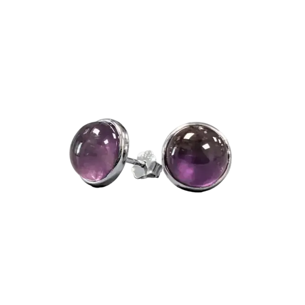 Bijoux - Boucles d'Oreilles Argent 925 Amethyste AA 8mm - ARABESK