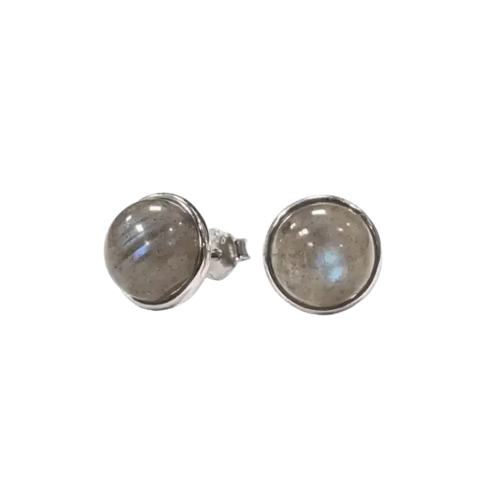 Jewelry - 925 Silver Labradorite A+ Earrings 8mm - ARABESK