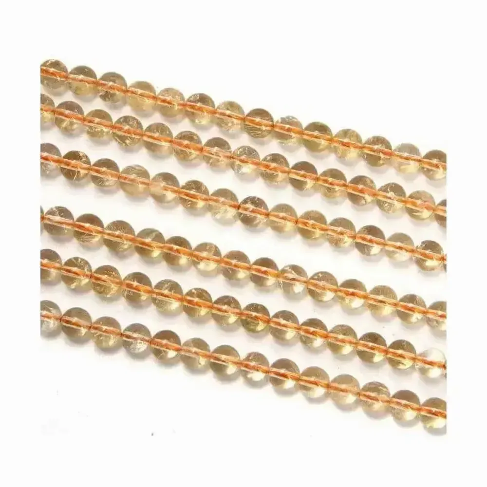 Bijoux - Citrine Naturelle A perles 6mm sur fil 40cm - ARABESK