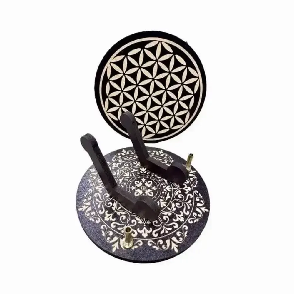 Bijoux - Porte Encens plaque  fleur de vie 10cm - ARABESK