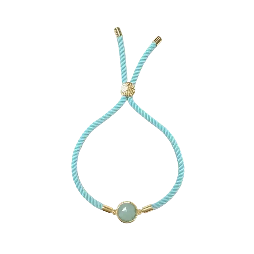 Bracelets - Bracelet Corde Laiton Amazonite Rond Facetté 12mm - ARABESK