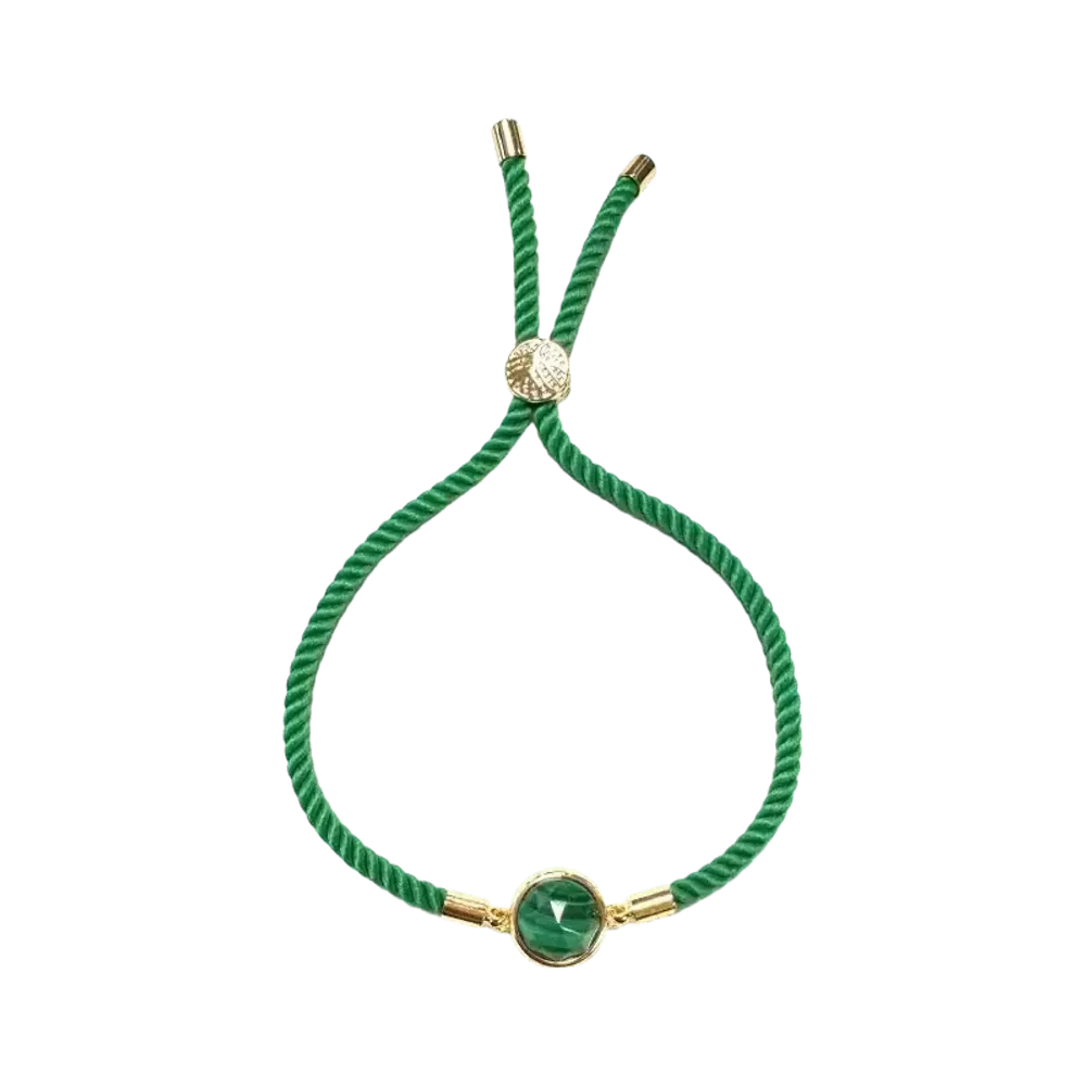 Bracelets - Bracelet Corde Laiton Malachite Rond Facetté 12mm - ARABESK