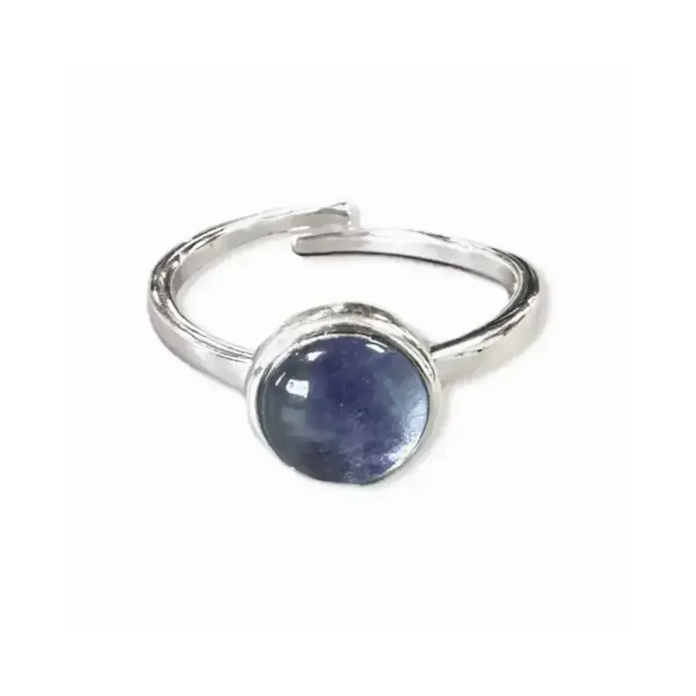 Bijoux - Bague Argent 925 Ajustable Ronde Fluorite AA 8mm - ARABESK