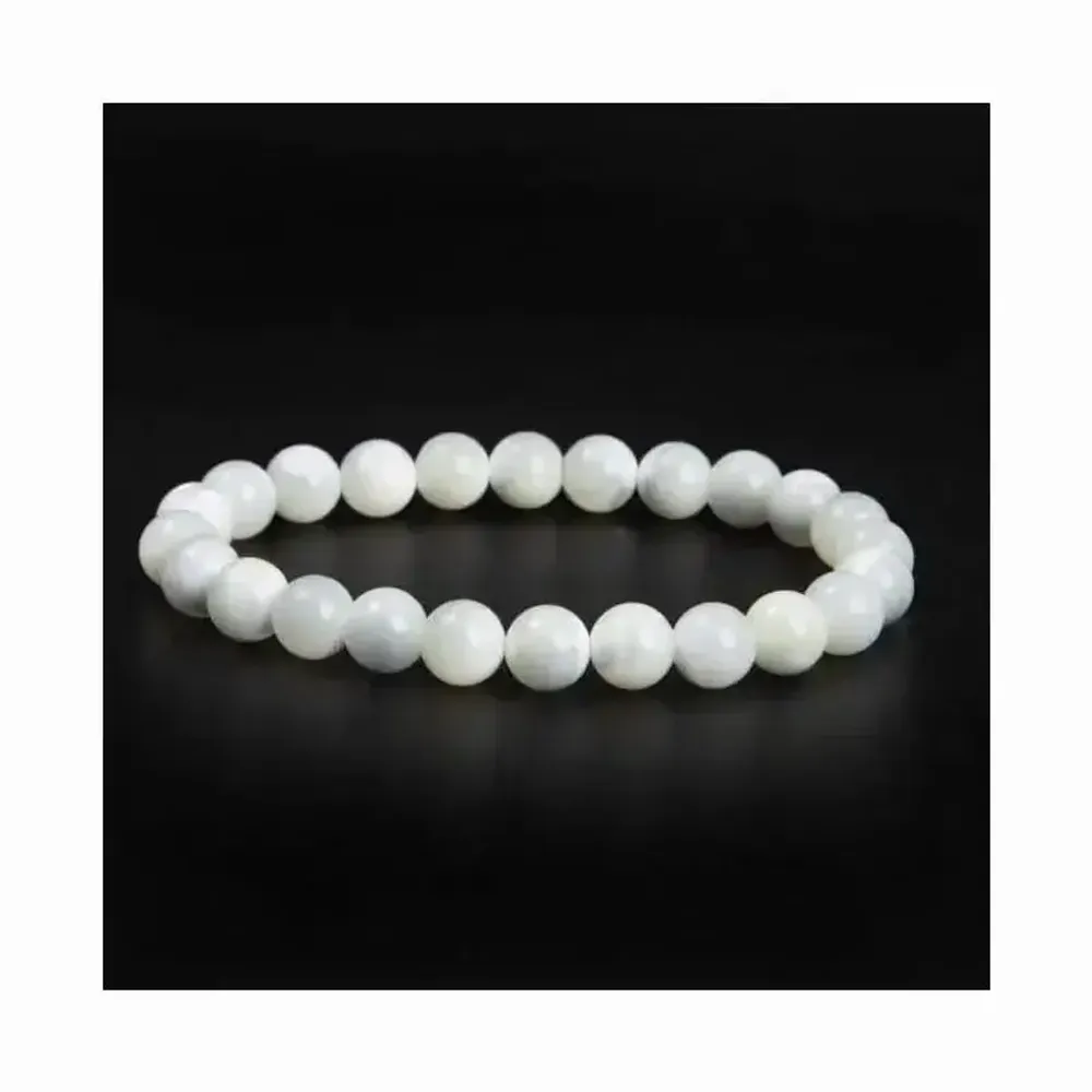 Bracelets - Bracelet Nacre blanche A perles 8mm - ARABESK