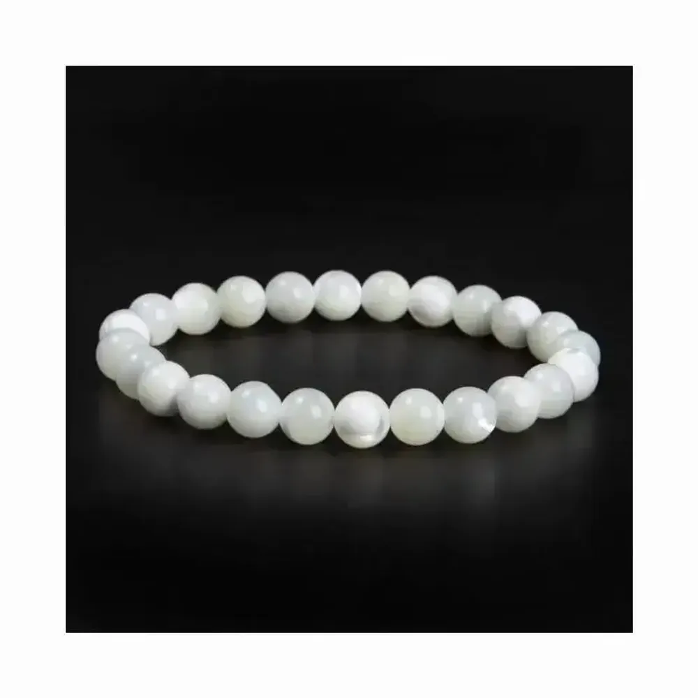 Bracelets - Bracelet Nacre blanche A perles 6mm - ARABESK