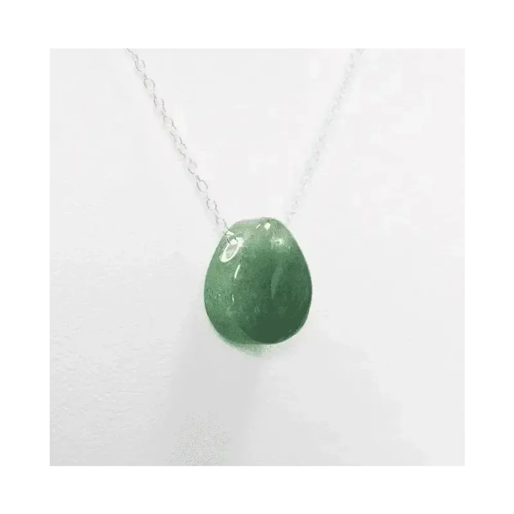 Jewelry - 925 Silver Necklaces Green Aventurine Pierced Stone A 14mm - ARABESK