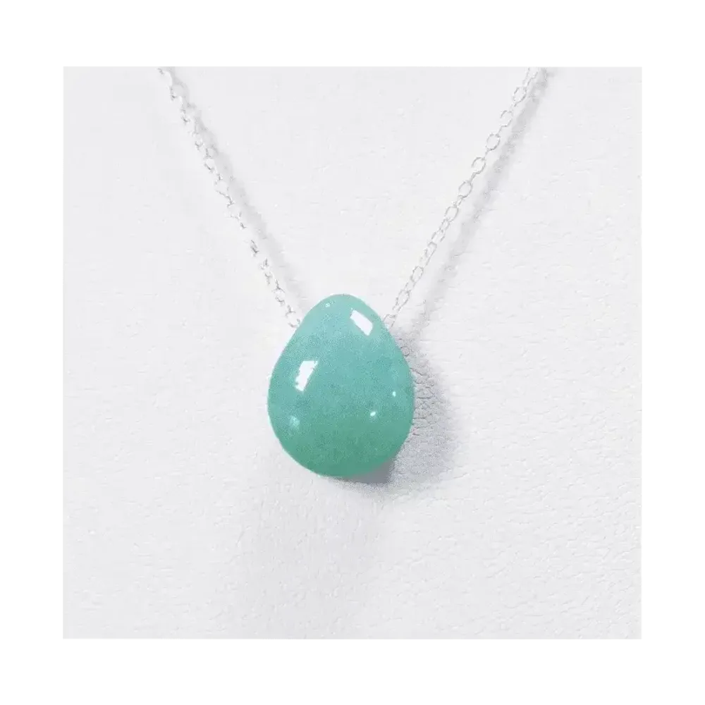 Jewelry - 925 Silver Necklaces Pierced Stone Amazonite AA 14mm - ARABESK