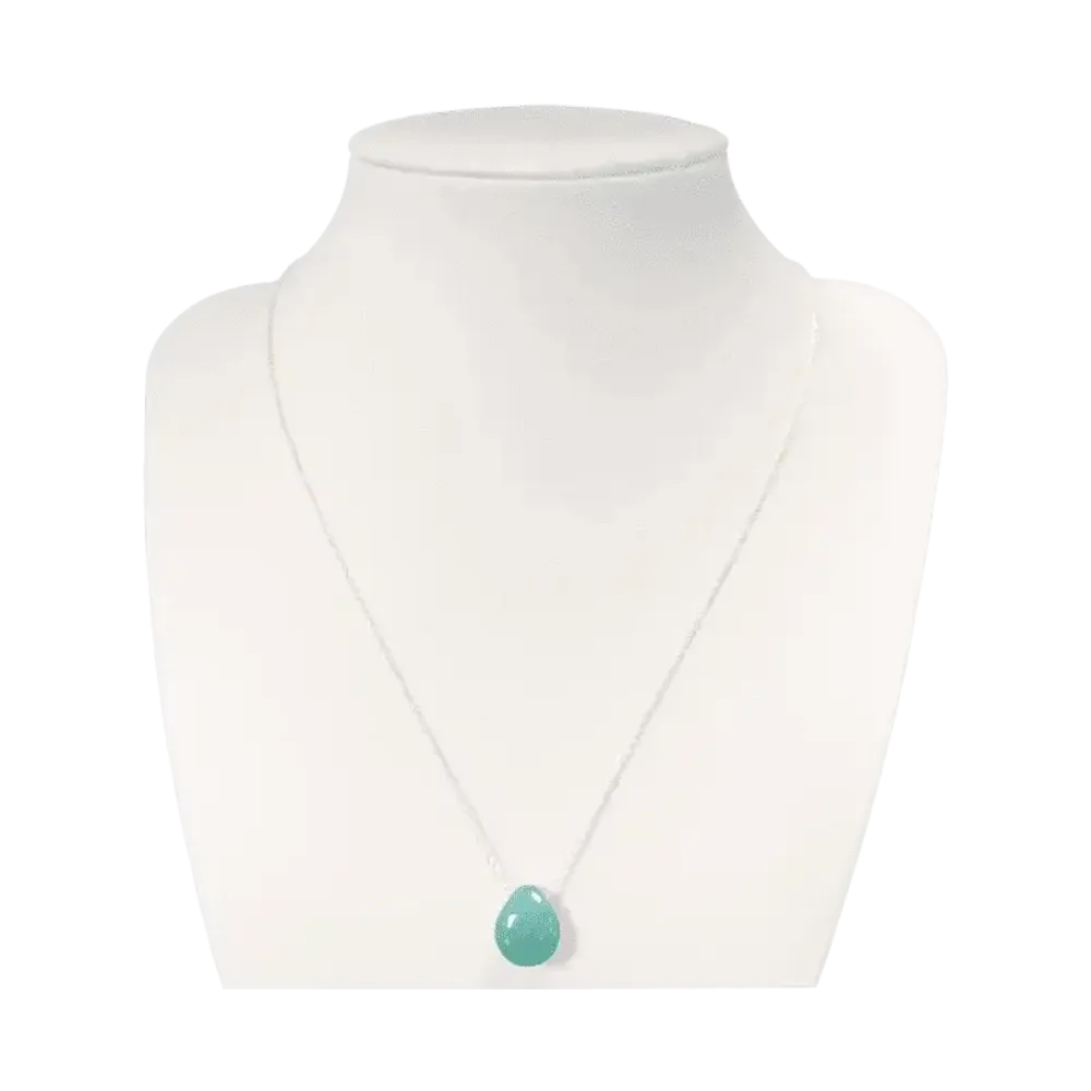 Jewelry - 925 Silver Necklaces Pierced Stone Amazonite AA 14mm - ARABESK