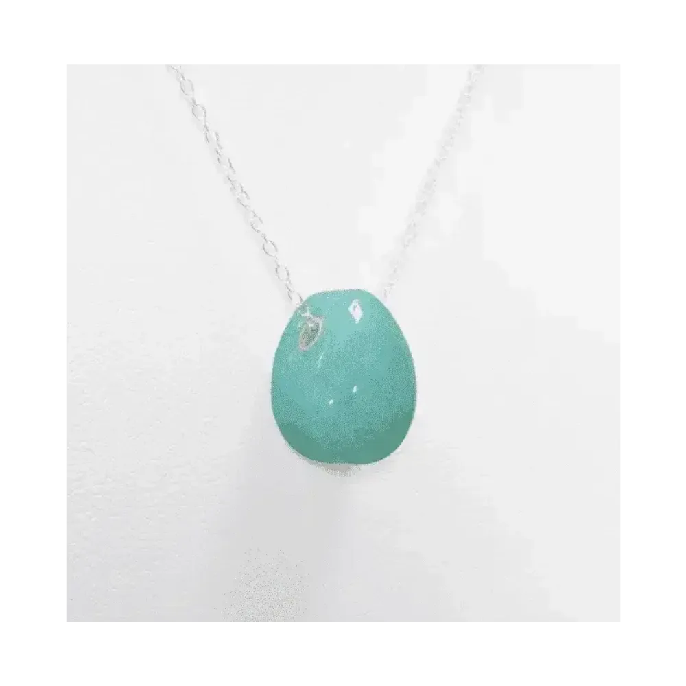 Jewelry - 925 Silver Necklaces Pierced Stone Amazonite AA 14mm - ARABESK