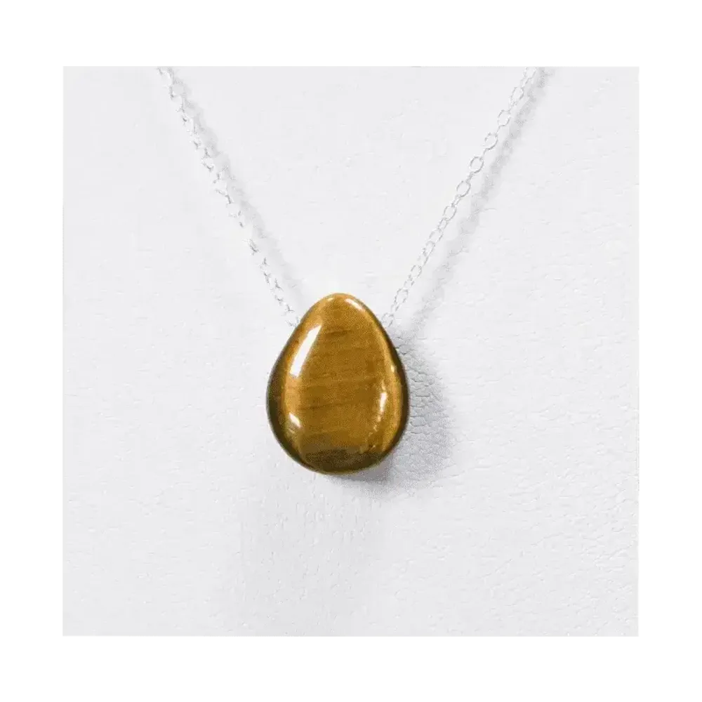 Jewelry - 925 Silver Necklaces Pierced Stone Tiger Eye AA 14mm - ARABESK