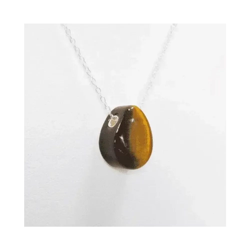 Jewelry - 925 Silver Necklaces Pierced Stone Tiger Eye AA 14mm - ARABESK
