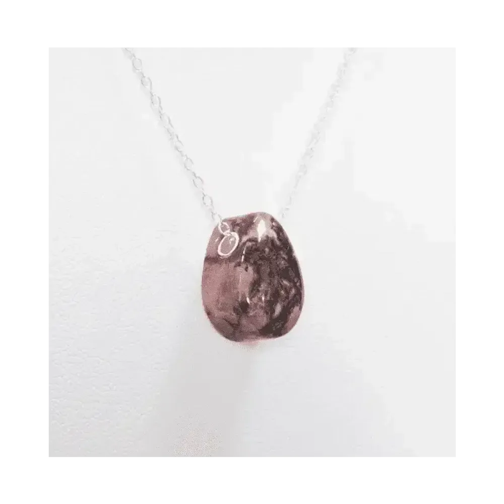 Bijoux - Colliers Argent 925 Pierre Percée Rhodonite A 14mm - ARABESK