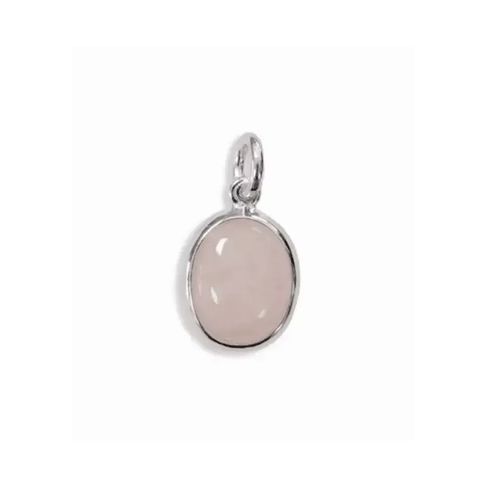 Bijoux - Pendentif Ovale Argent 925 Quartz Rose AA 13mm - ARABESK