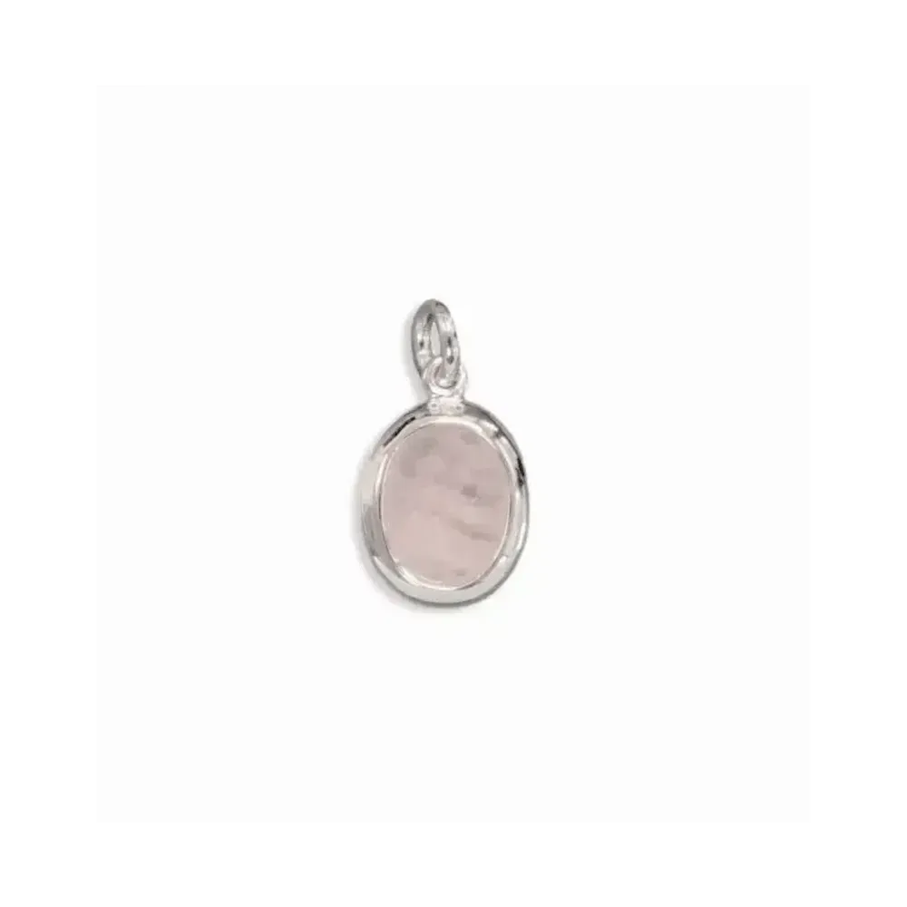 Bijoux - Pendentif Ovale Argent 925 Quartz Rose AA 13mm - ARABESK