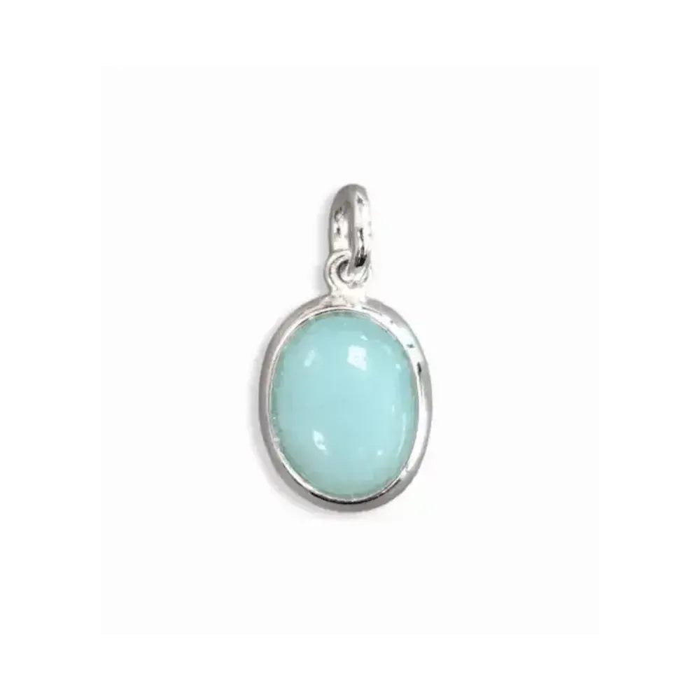 Bijoux - Pendentif Ovale Argent 925 Amazonite AA 13mm - ARABESK