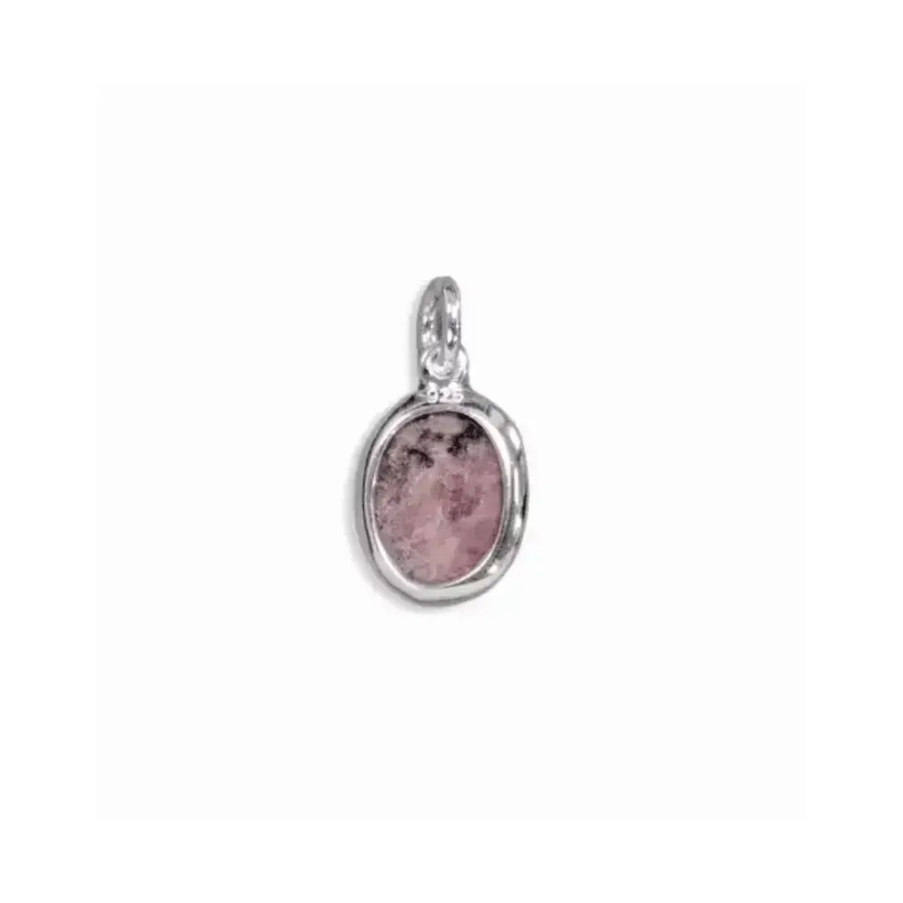 Jewelry - 925 Silver Oval Rhodonite Pendant A 13mm - ARABESK
