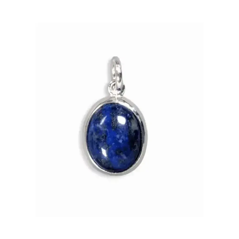 Jewelry - 925 Silver Oval Pendant Lapis Lazuli AA 13mm - ARABESK