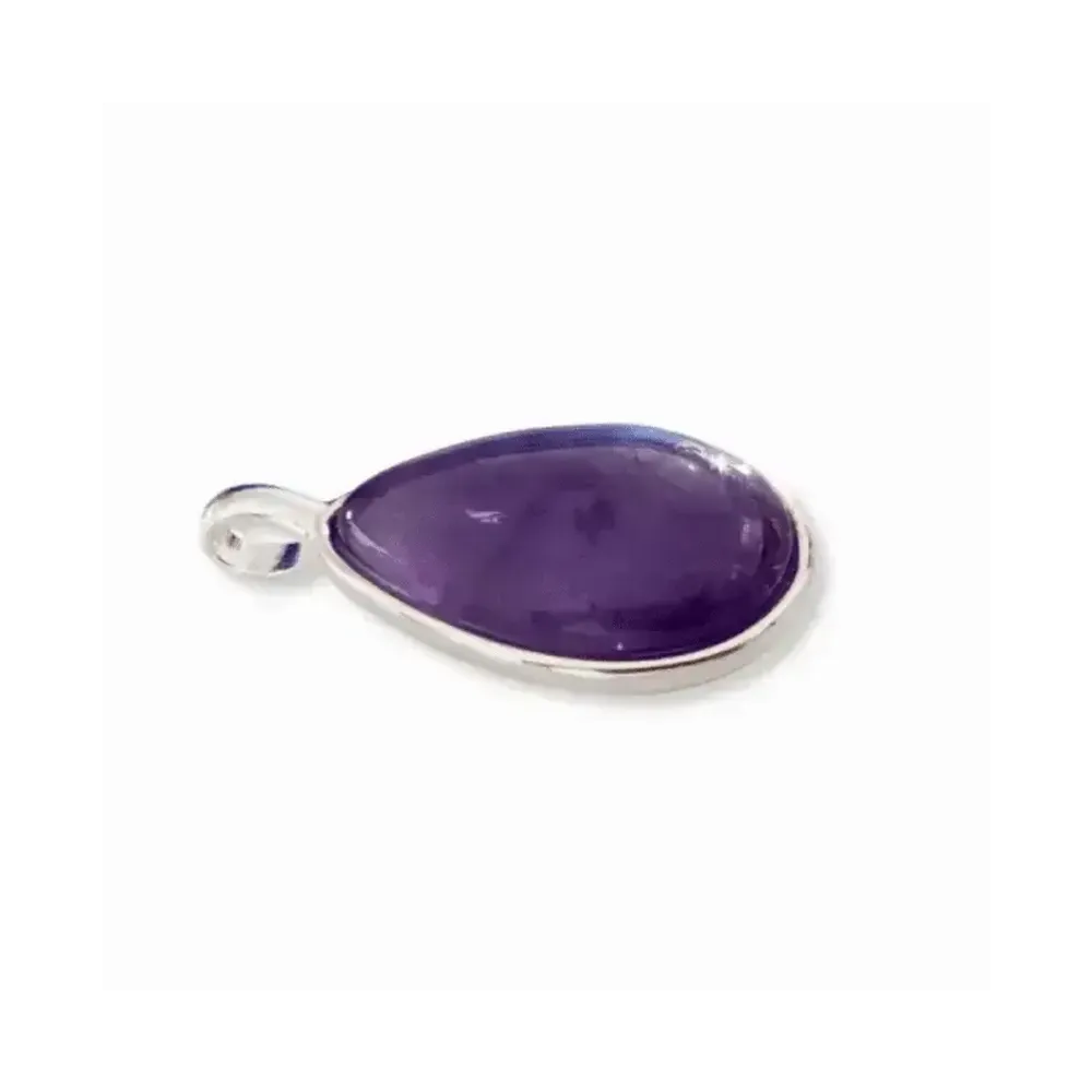 Bijoux - Pendentif Goutte Argent 925 Amethyste AA 23.5mm - ARABESK