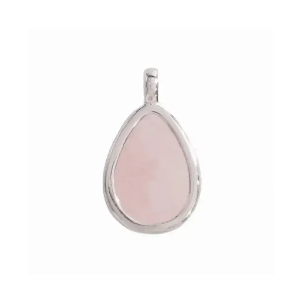 Bijoux - Pendentif Goutte Argent 925 Quartz Rose AA 23.5mm - ARABESK
