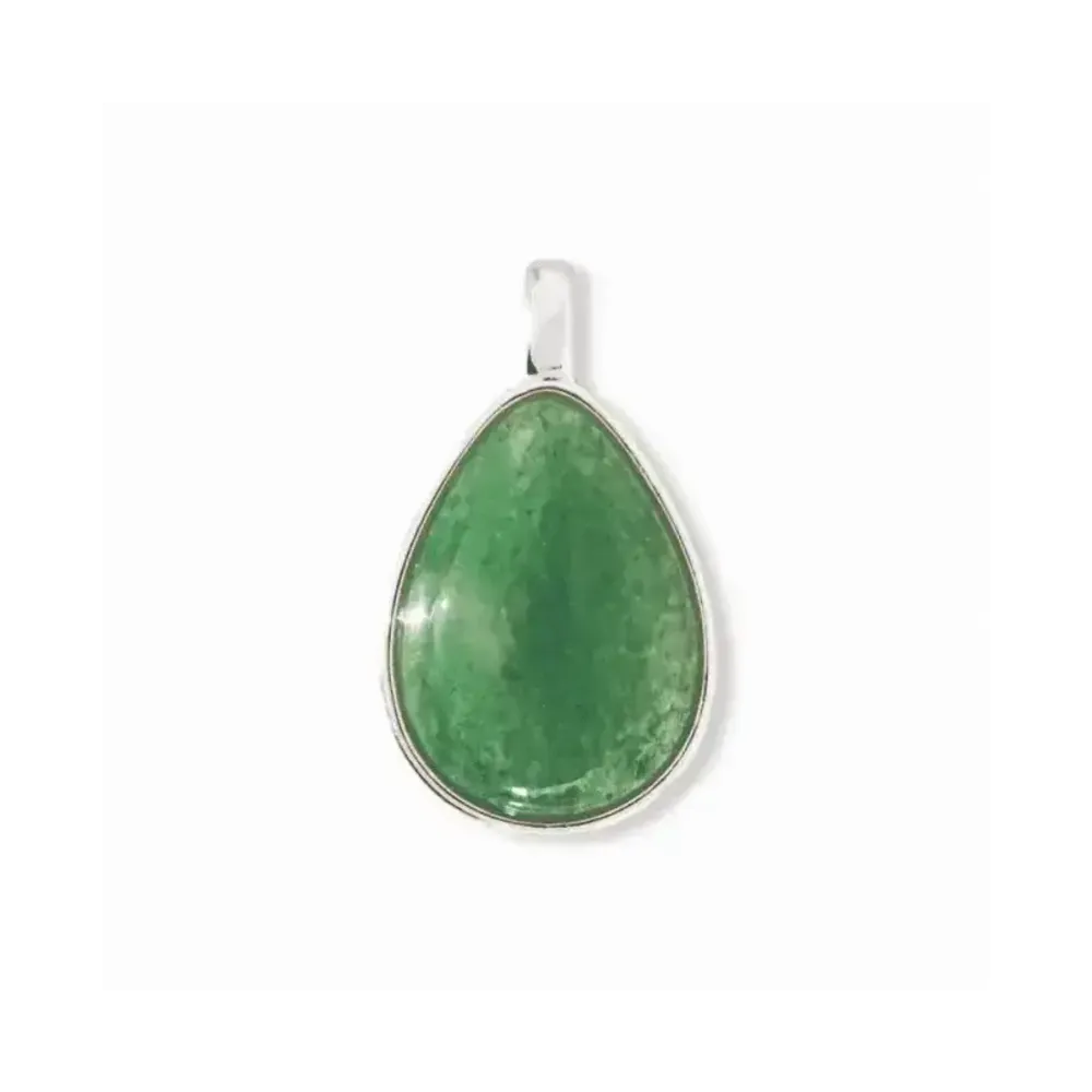 Bijoux - Pendentif Goutte Argent 925 Aventurine Verte A 23.5mm - ARABESK