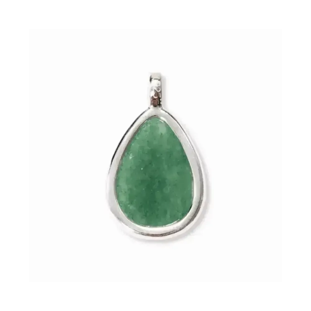 Bijoux - Pendentif Goutte Argent 925 Aventurine Verte A 23.5mm - ARABESK