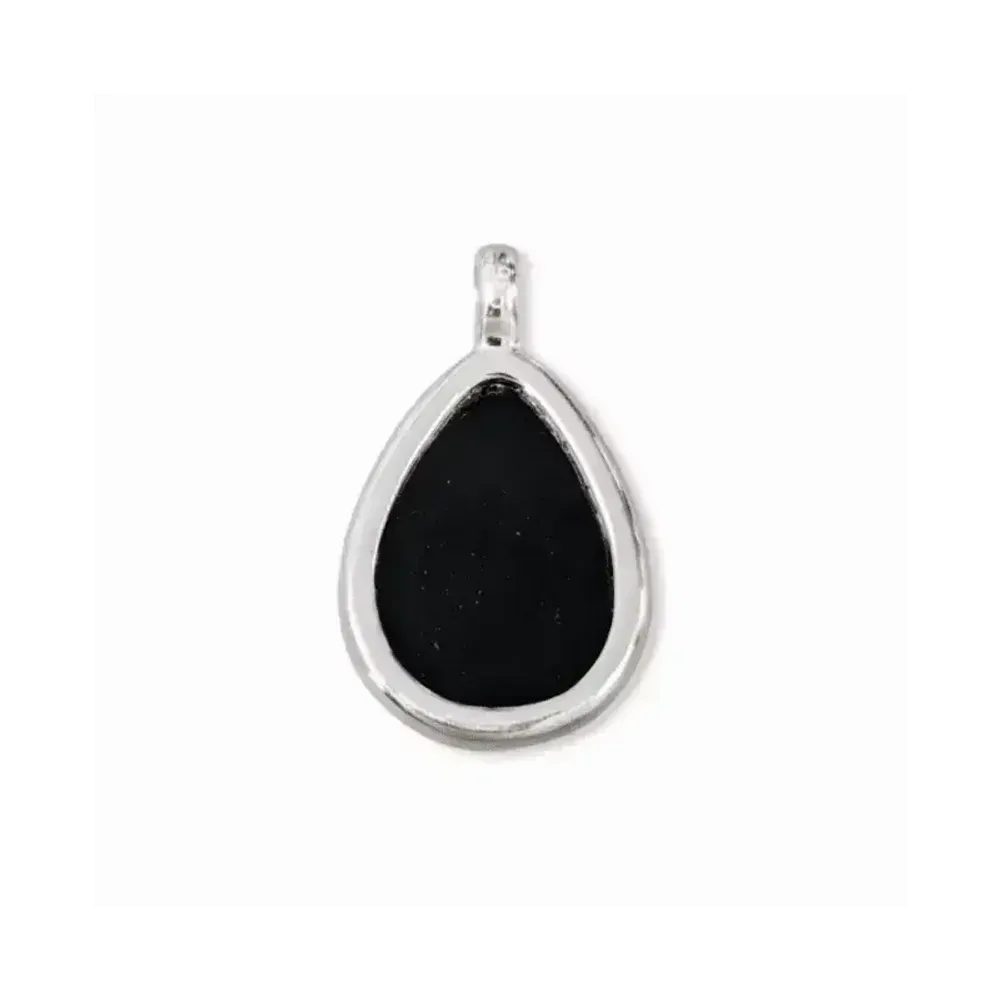 Bijoux - Pendentif Goutte Argent 925 Obsidienne Noire AA 23.5mm - ARABESK