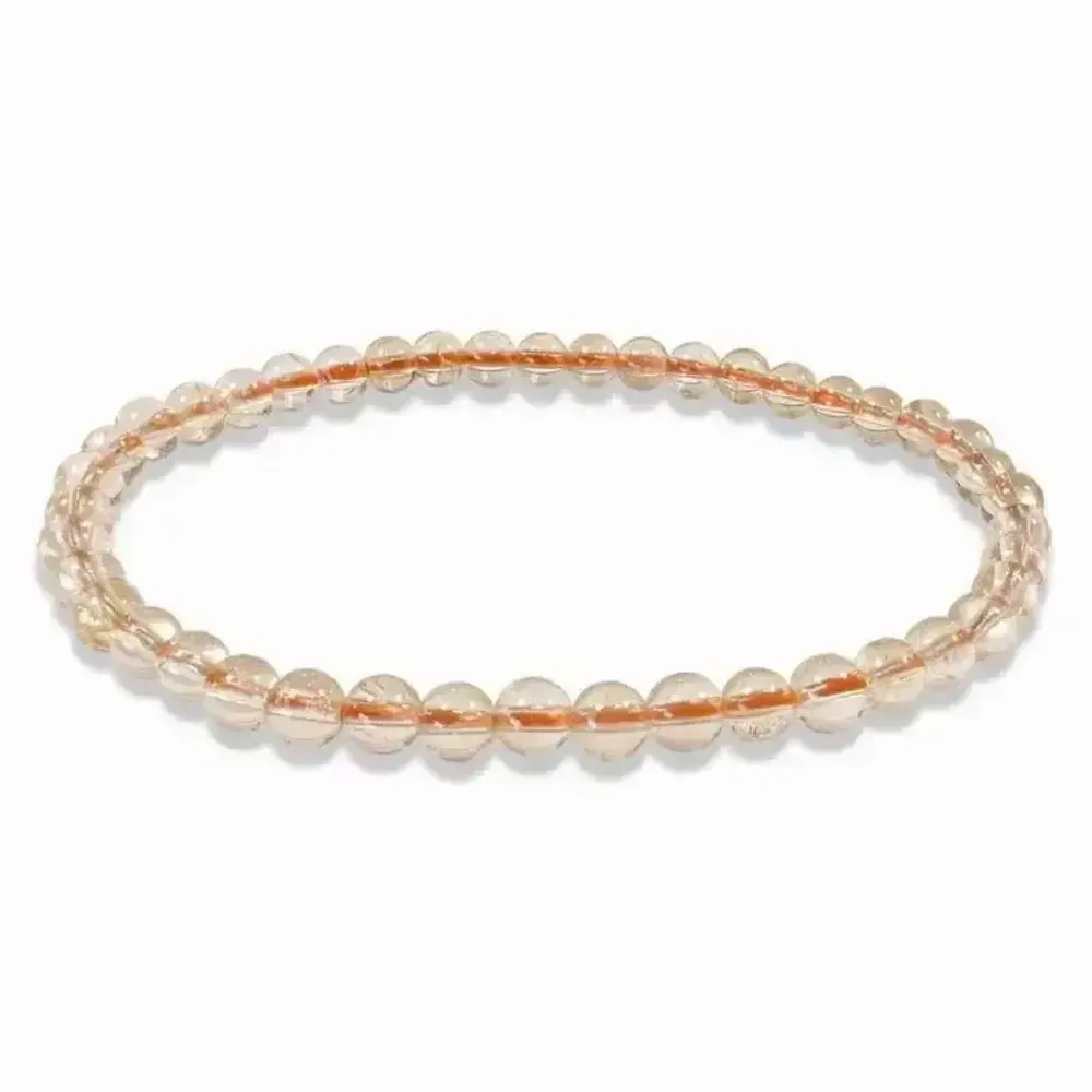 Bracelets - Natural Citrine A 4mm pearls Bracelet - ARABESK
