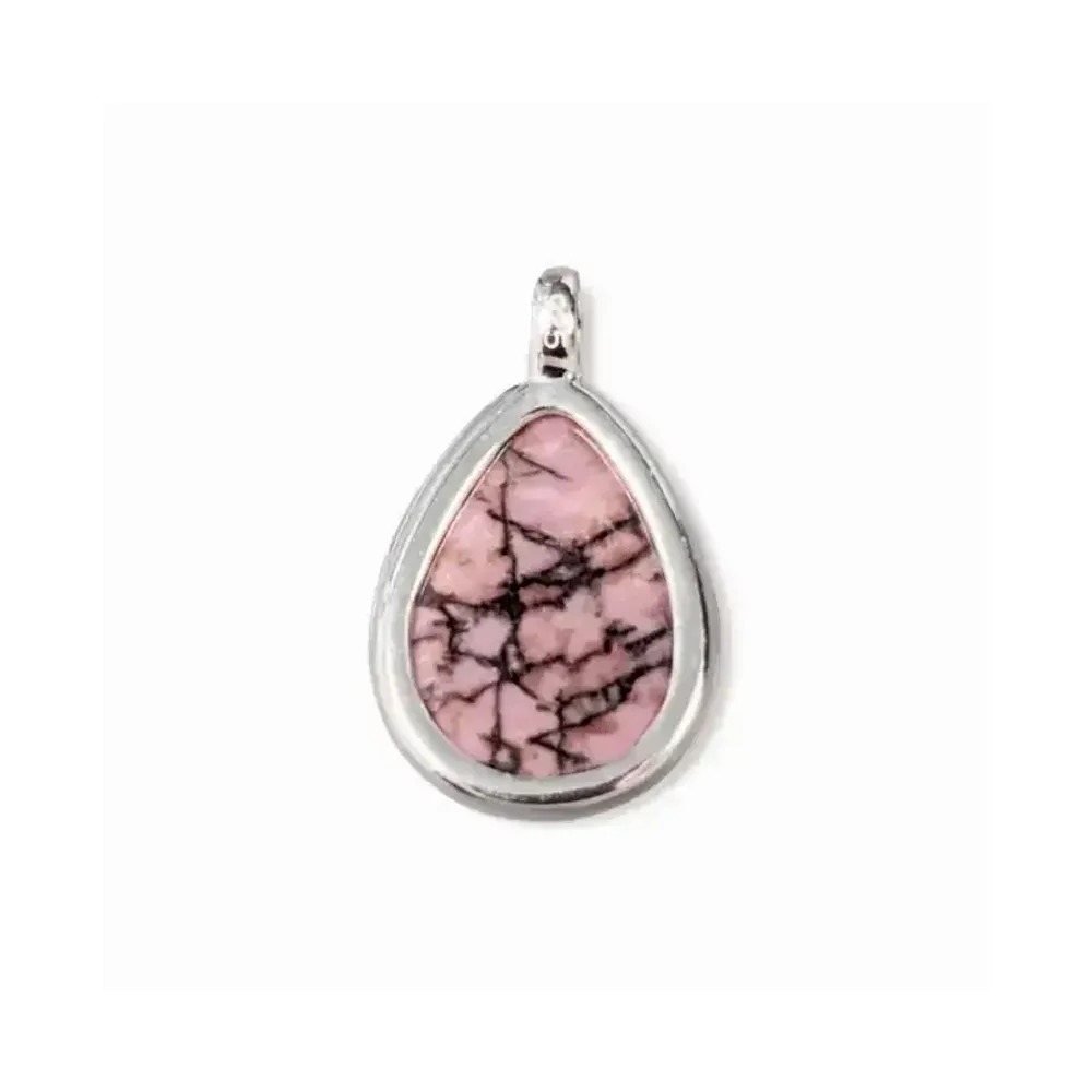 Bijoux - Pendentif Goutte Argent 925 Rhodonite A 23.5mm - ARABESK