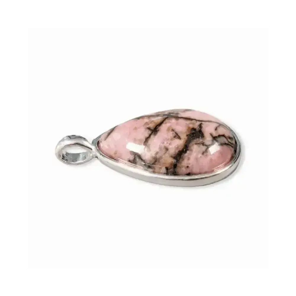 Bijoux - Pendentif Goutte Argent 925 Rhodonite A 23.5mm - ARABESK