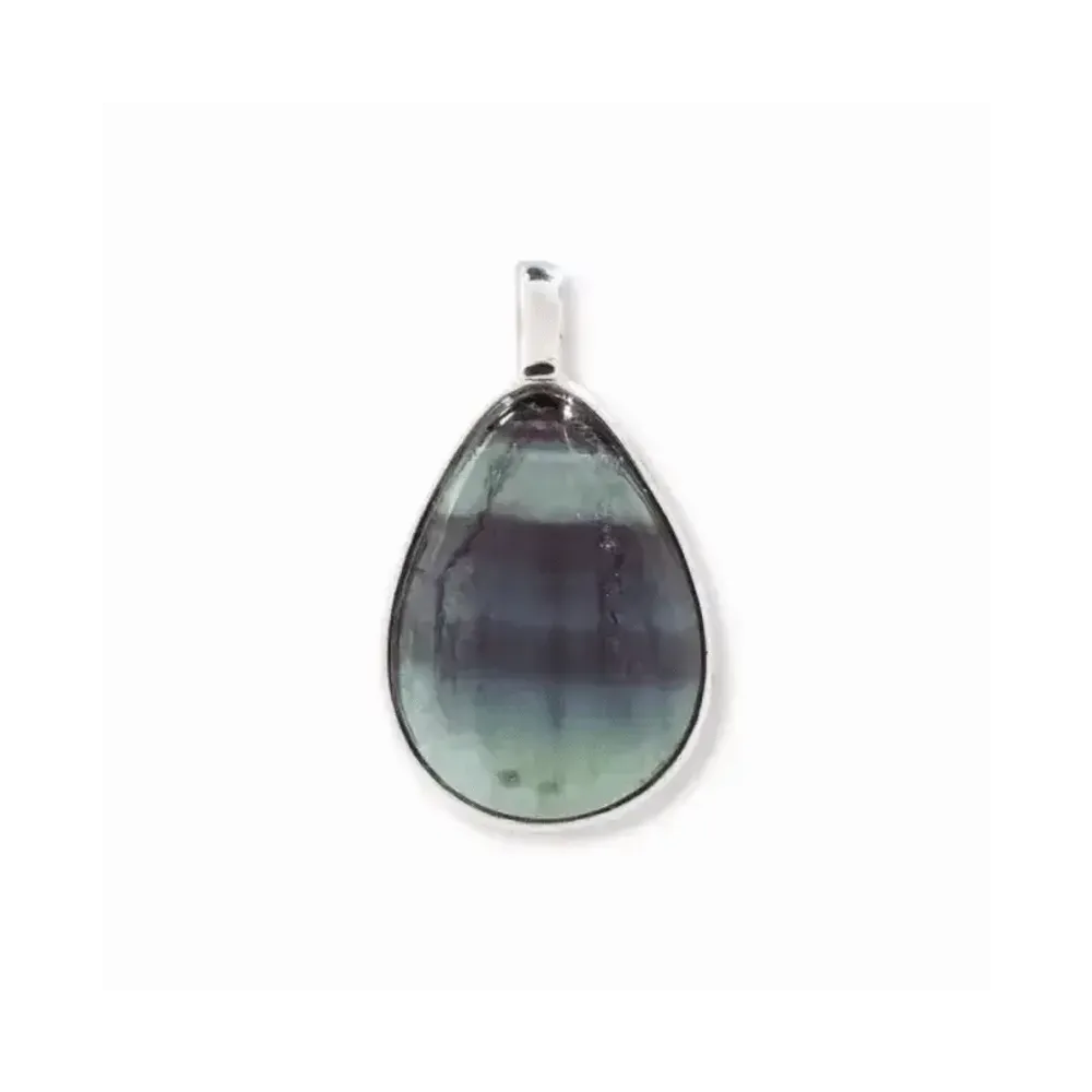 Jewelry - 925 Silver Drop Pendant Fluorite AA 23.5mm - ARABESK
