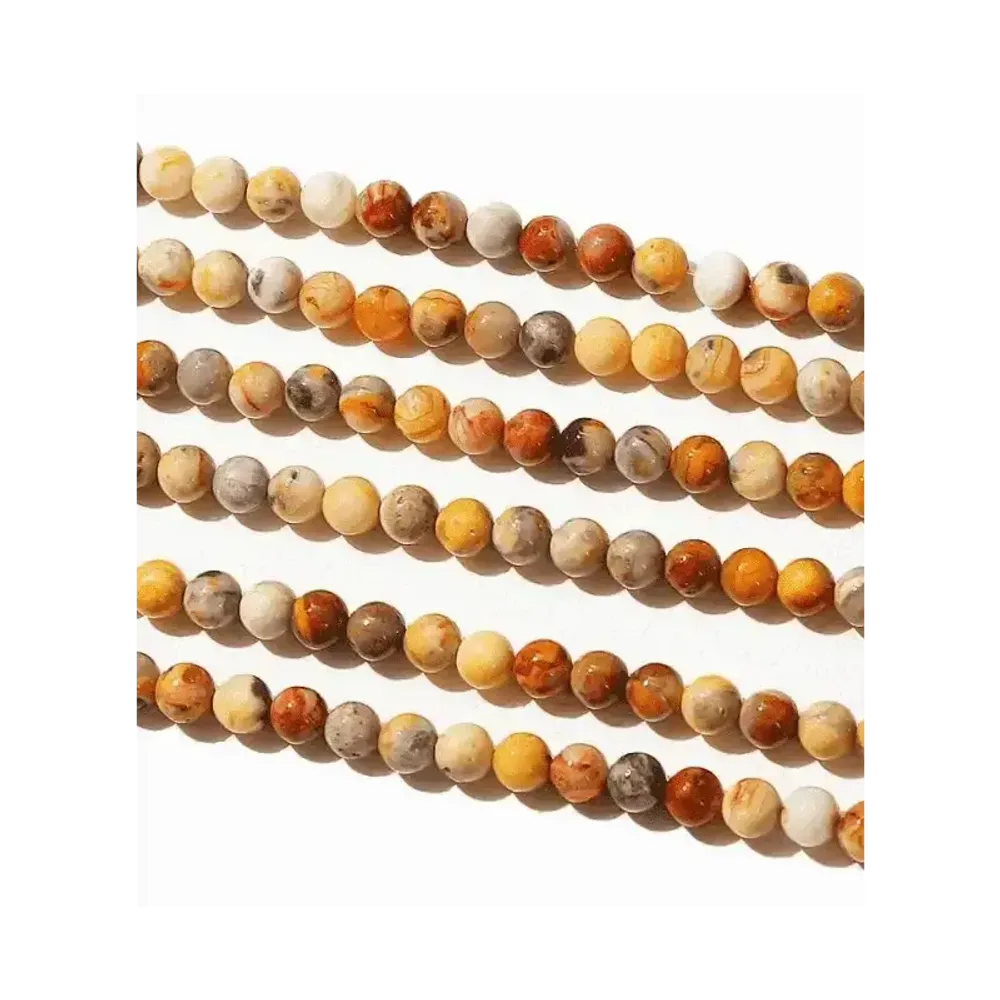 Bijoux - Agate Crazy Lace perles 4mm sur fil 40cm - ARABESK