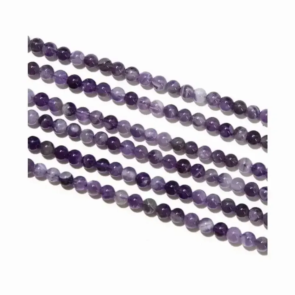 Bijoux - Améthyste rubanée A perles 4mm sur fil 40cm - ARABESK