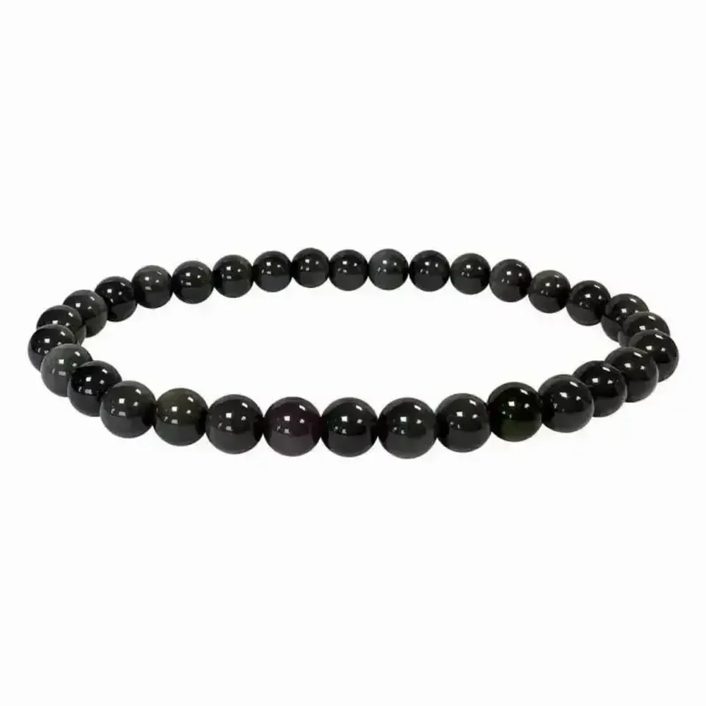 Bracelets - Obsidian Rainbow AA pearls bracelet 6mm - ARABESK