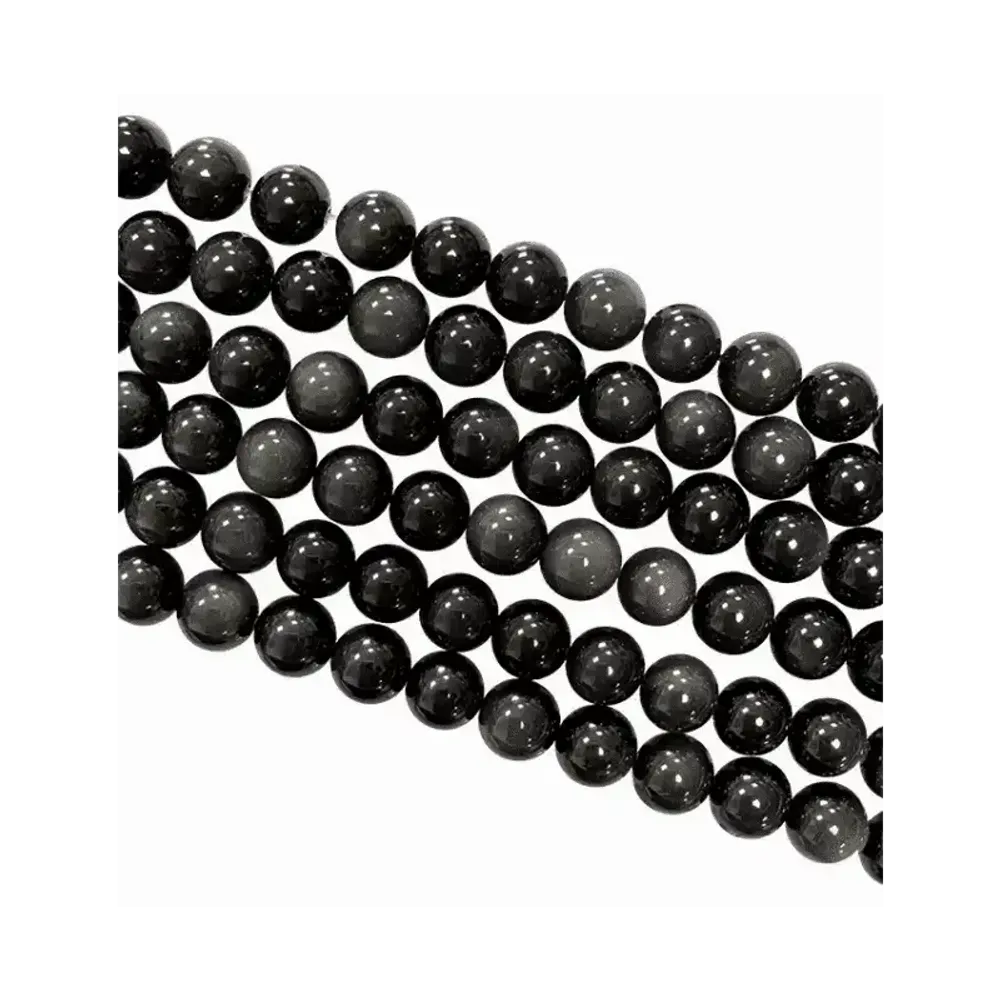 Jewelry - Obsidian Rainbow AA 8mm pearls on string - ARABESK