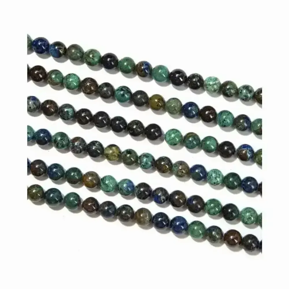 Bijoux - Azurite Malachite Naturelle A perles 6mm sur fil 40cm - ARABESK