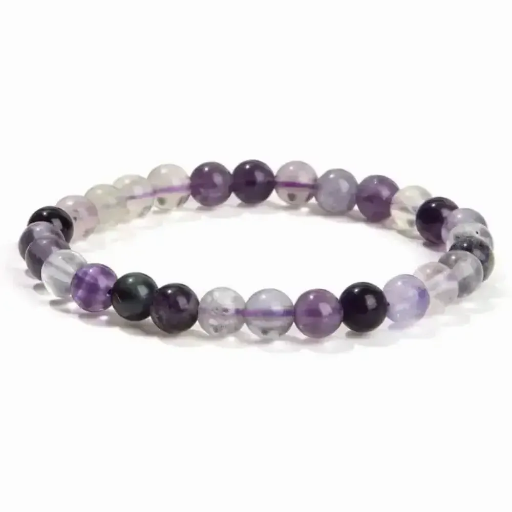 Bracelets - Violet Fluorite bracelet beads 6mm - ARABESK