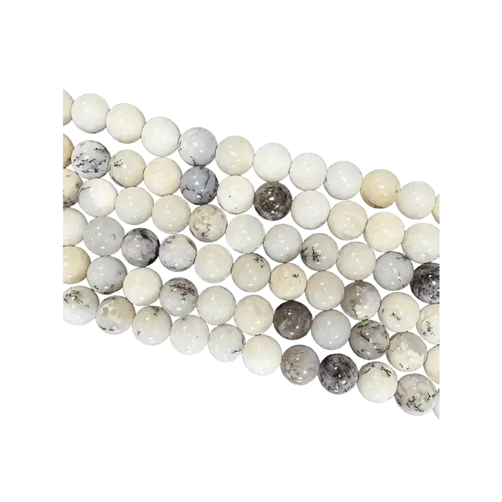 Jewelry - Opal Dendrite beads 6mm on 40cm wire - ARABESK