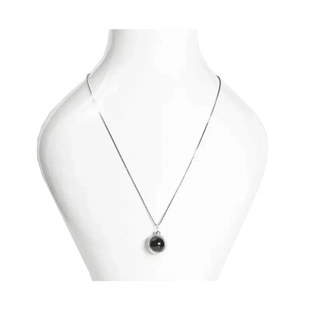 Bijoux - Collier Argent 925 avec Pendentif Boule Grenat Rouge AA 10mm - ARABESK