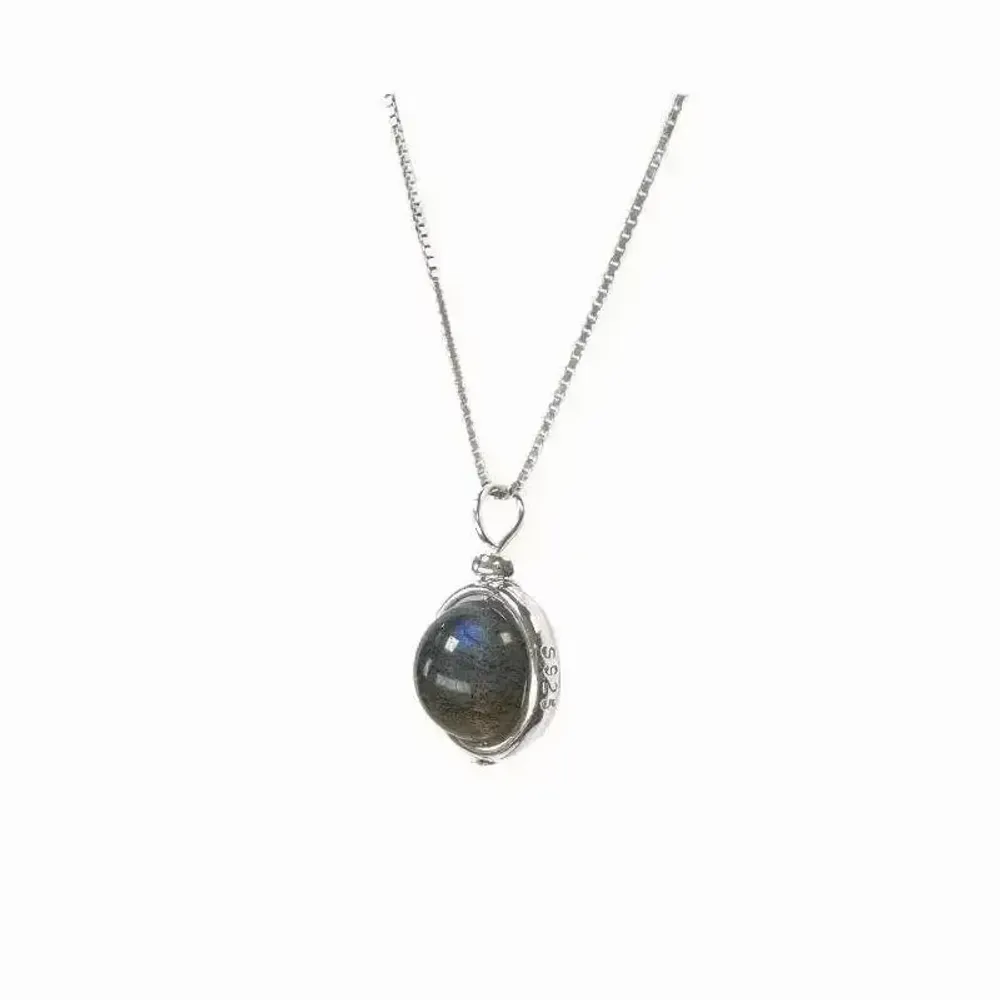 Jewelry - 925 Silver Necklace with Labradorite Ball Pendant AA 10mm - ARABESK