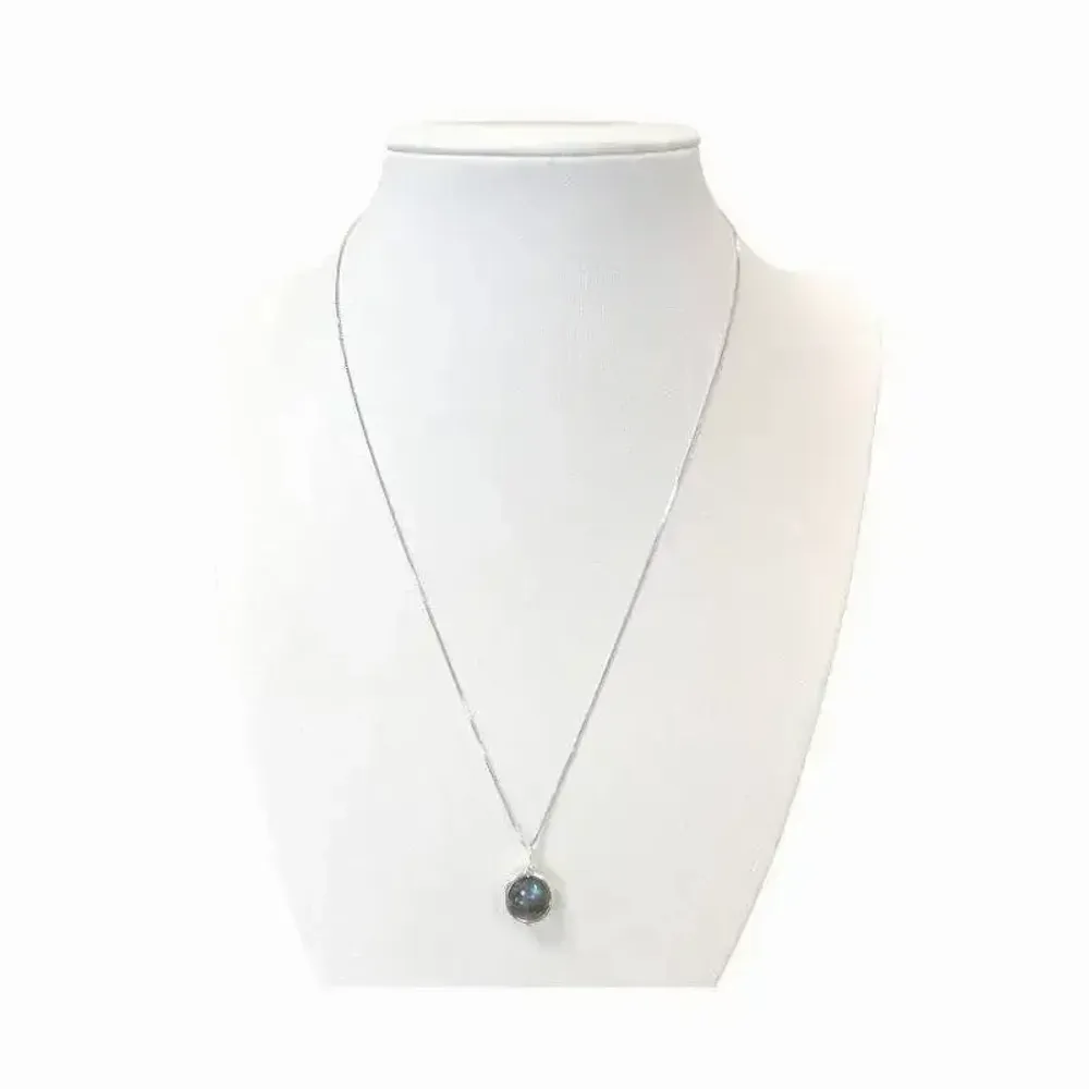 Jewelry - 925 Silver Necklace with Labradorite Ball Pendant AA 10mm - ARABESK