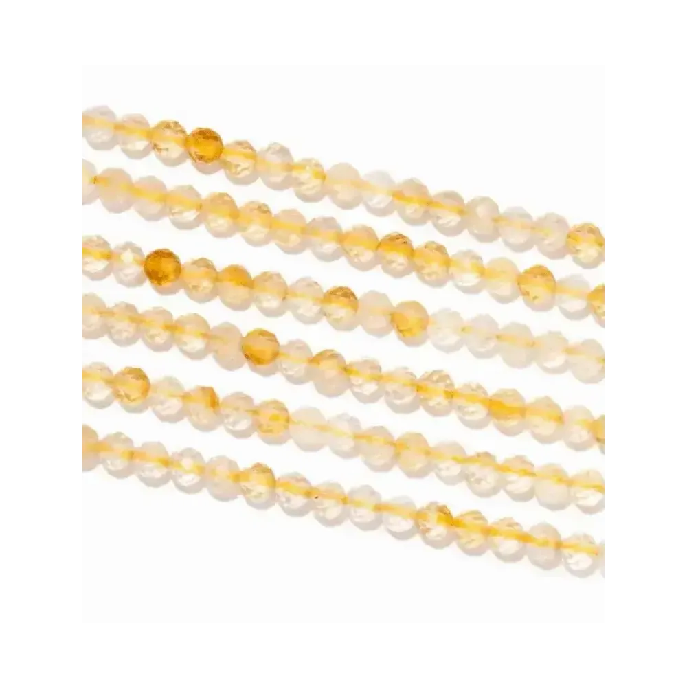Jewelry - Faceted Natural Citrine A 3mm beads on 40cm wire - ARABESK